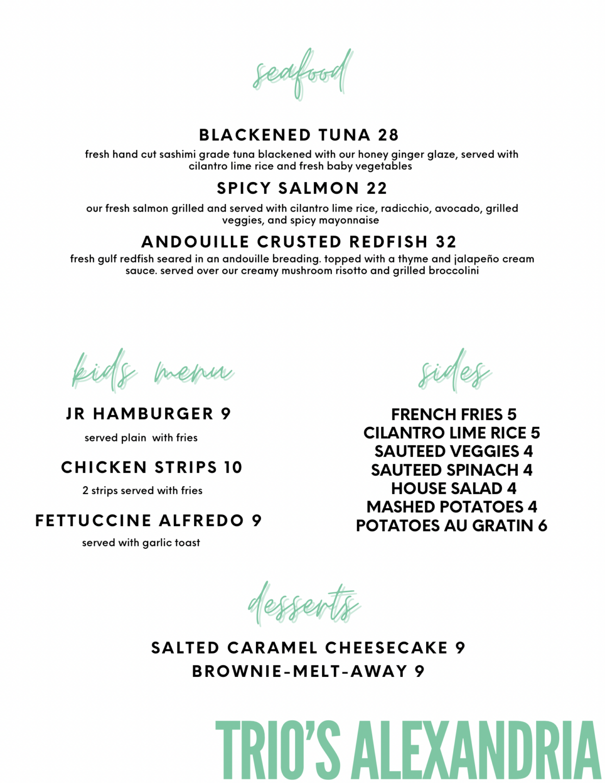 Main Menu Trio's Alexandria